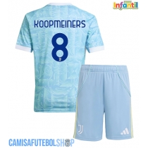 Camisa de time de futebol Juventus Teun Koopmeiners #8 Replicas 2º Equipamento Infantil 2025-26 Manga Curta (+ Calças curtas)